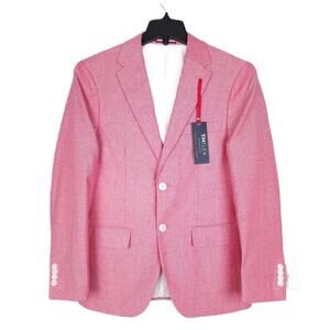 Tommy Hilfiger Men's Modern-Fit Stretch Chambray Sport Coat Red 38R NWT